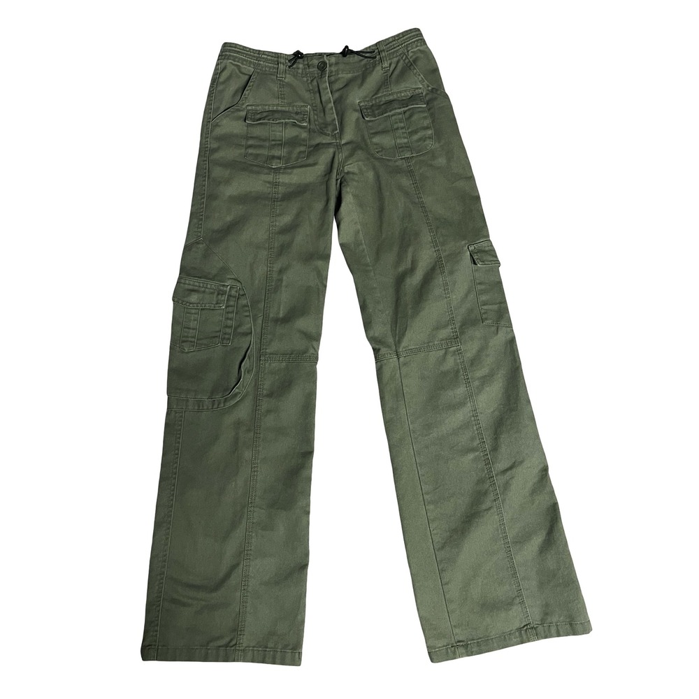 Brandy Melville J. Galt Olive Green Cargo Pants Wide Leg One Size MH500-Z267